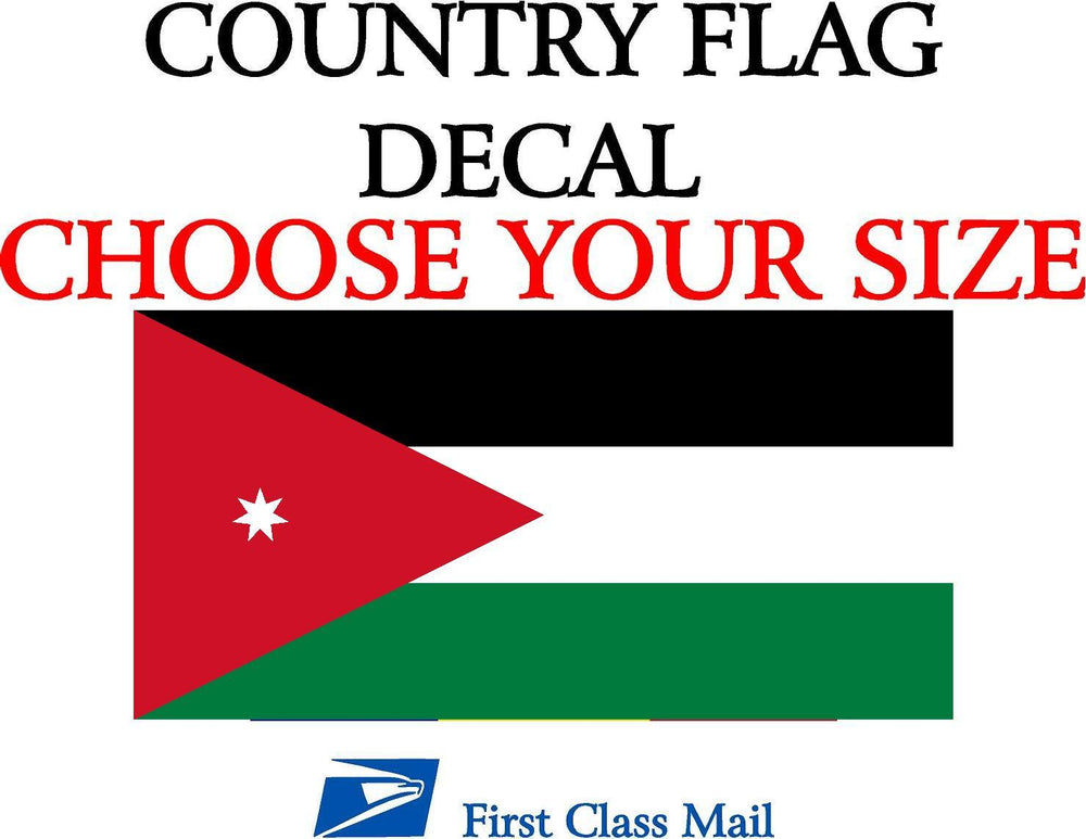 JORDANIAN COUNTRY FLAG, STICKER, DECAL, 5YR VINYL, STATE FLAG