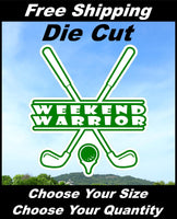 
              Weekend Warrior Golfer Decal Sticker for Car and Truck Window or Bumper
            