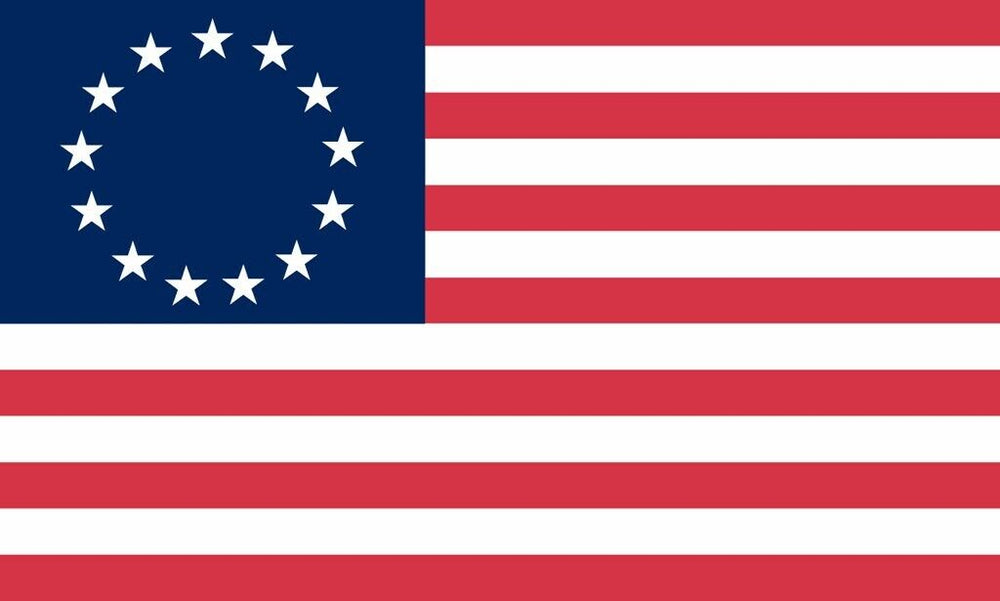 Betsy Ross American FLAG 13 star, STICKER, DECAL, 5YR VINYL, STATE FLAG
