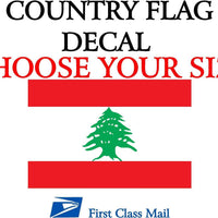 LEBANESE COUNTRY FLAG, STICKER, DECAL, 5YR VINYL, STATE FLAG