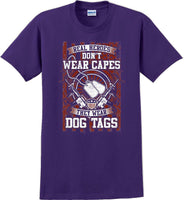 
              REAL HEROES DON'T WEAR CAPES, Veterans day Soldier USA Support T-Shirt
            