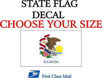 
              ILLINOIS STATE FLAG, STICKER, DECAL, state flag of Illinois 5YR VINYL
            