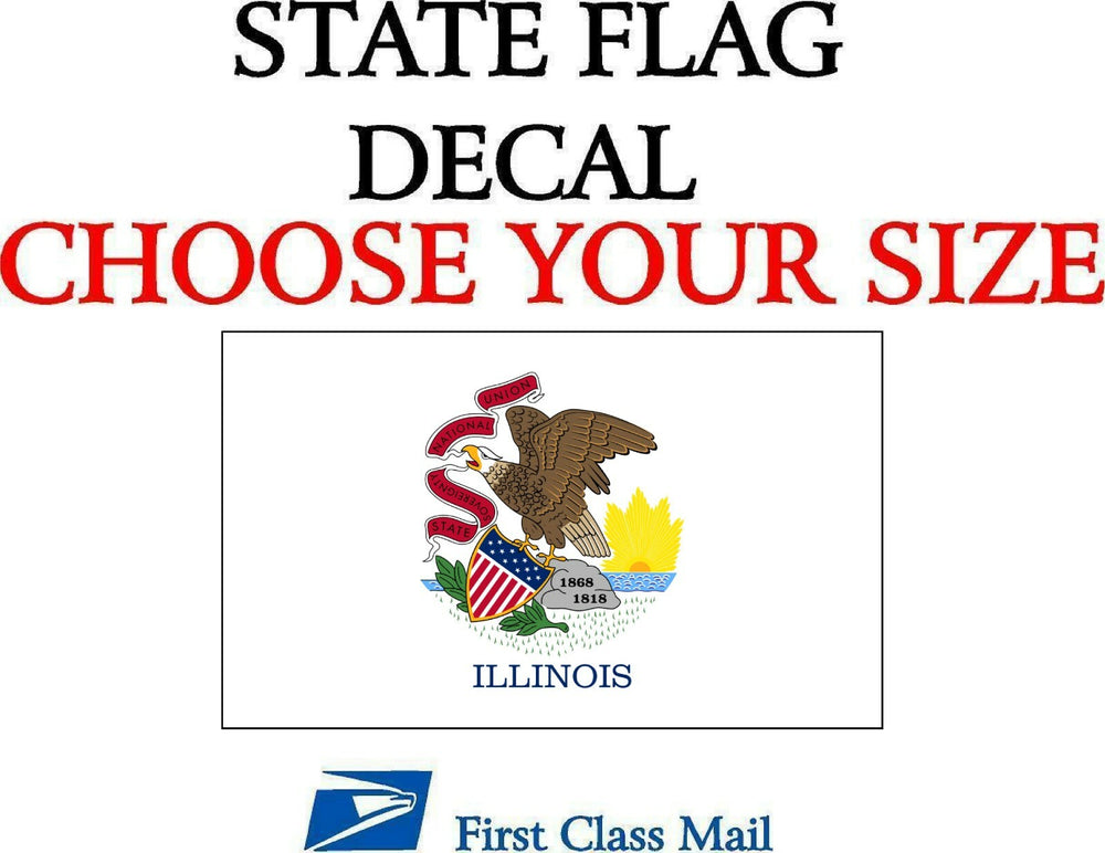 ILLINOIS STATE FLAG, STICKER, DECAL, state flag of Illinois 5YR VINYL