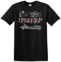 
              I'M WITH CREEPIER POINTING RIGHT - Halloween - Novelty T-shirt
            
