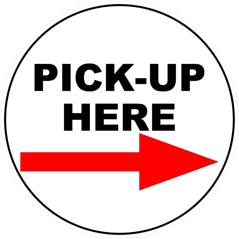 Pick-up Order Here Sticker Vinyl Business Sticker Decal right left down pick-up