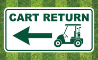 
              Golf Course Aluminum Cart Return Direction Sign for  the ClubHouse
            