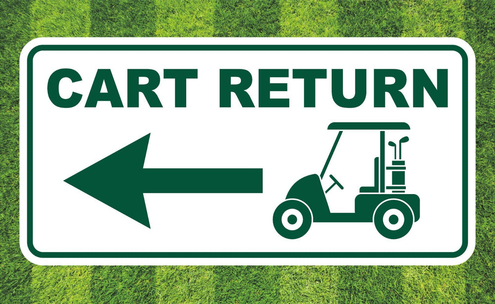 Golf Course Aluminum Cart Return Direction Sign for  the ClubHouse