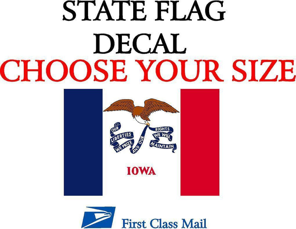 IOWA STATE FLAG, STICKER, DECAL, 5 YR VINYL State Flag of Iowa