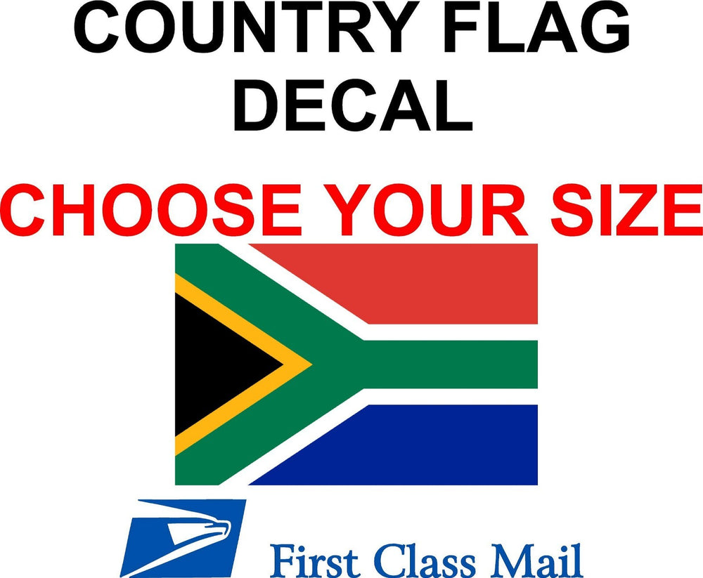 SOUTH AFRICAN COUNTRY FLAG, STICKER, DECAL, 5YR VINYL, STATE FLAG