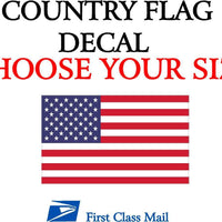 U.S.A. COUNTRY FLAG, STICKER, DECAL, 5 YR VINYL