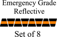
              Black w/ Orange Stripe HELMET TETS TETRAHEDRONS HELMET STICKER  EMT REFLECTIVE
            