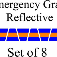 Blue w/ Orange Stripe HELMET TETS TETRAHEDRONS HELMET STICKER  EMT REFLECTIVE