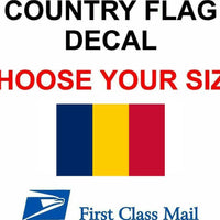 CHAD COUNTRY FLAG, STICKER, DECAL, 5YR VINYL, Country Flag of Chad