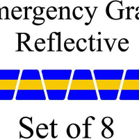 Blue w/ Yellow Stripe HELMET TETS TETRAHEDRONS HELMET STICKER  EMT REFLECTIVE
