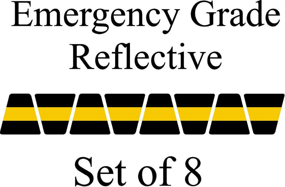 Black w/ Yellow Stripe HELMET TETS TETRAHEDRONS HELMET STICKER  EMT REFLECTIVE