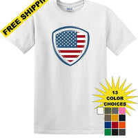 Memorial Day shirt flag shield We Will Always Remember 13 color choices -mds5