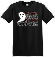 
              STOP STARING AT MY BOO-TEE - Halloween - Novelty T-shirt
            