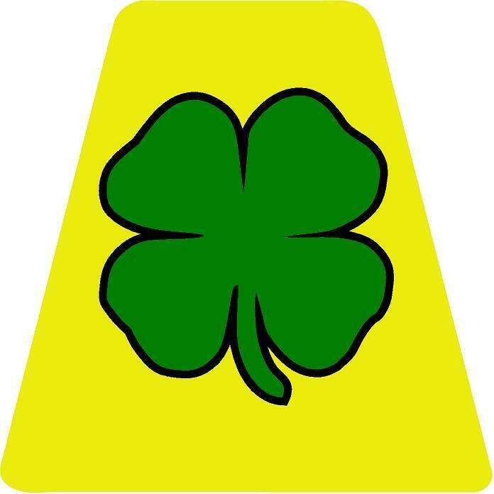 Green Shamrock HELMET TETS TETRAHEDRONS HELMET STICKER  EMT REFLECTIVE