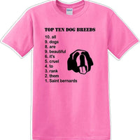 TOP TEN DOG BREEDS-SAINT BERNARD - Dog- Novelty T-shirt