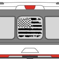 Ford f150 f250 f350 Back Window Distressed American Flag Decal 2015-2024
