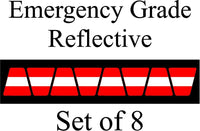 
              Red w/ White Stripe HELMET TETS TETRAHEDRONS HELMET STICKER  EMT REFLECTIVE
            