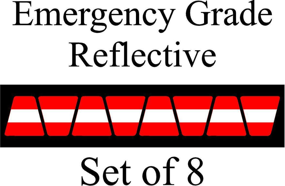 Red w/ White Stripe HELMET TETS TETRAHEDRONS HELMET STICKER  EMT REFLECTIVE