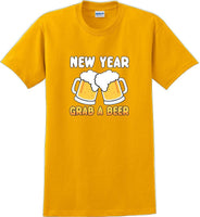 
              New Year Grab a beer - New Years Shirt -12 color choices
            