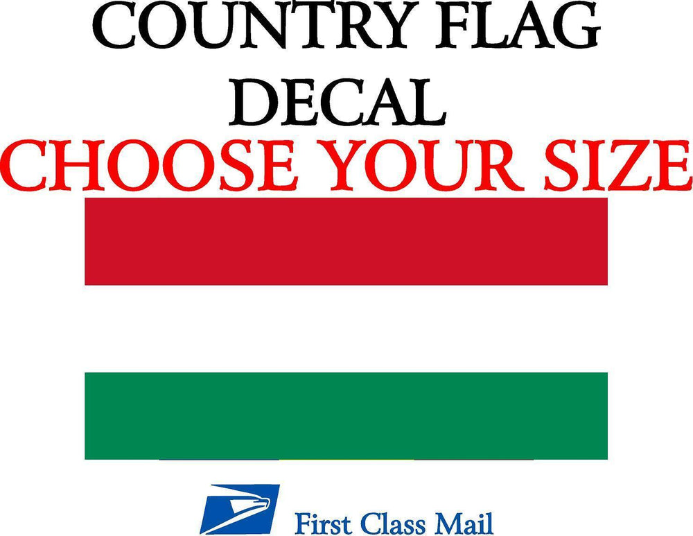 HUNGARIAN COUNTRY FLAG, STICKER, DECAL, 5YR Country flag of Hungary