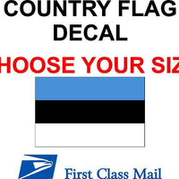 ESTONIA COUNTRY FLAG, STICKER, DECAL, 5YR VINYL, STATE FLAG