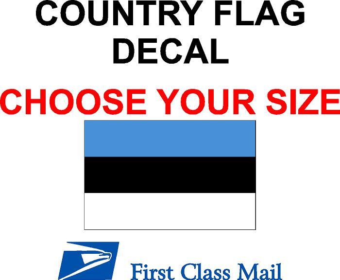 ESTONIA COUNTRY FLAG, STICKER, DECAL, 5YR VINYL, STATE FLAG