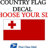 TONGAN COUNTRY FLAG, STICKER, DECAL, 5YR VINYL, STATE FLAG