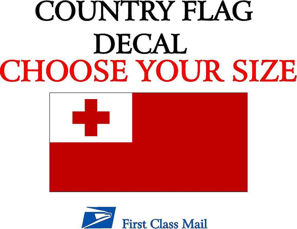 TONGAN COUNTRY FLAG, STICKER, DECAL, 5YR VINYL, STATE FLAG