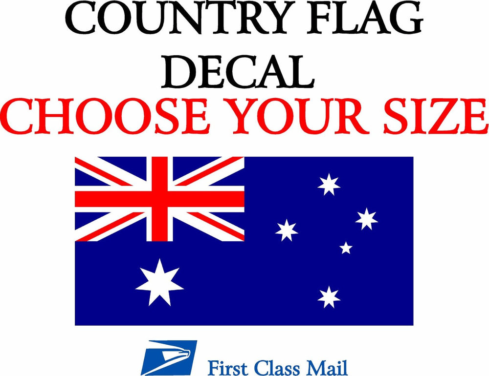 AUSTRALIA COUNTRY FLAG, STICKER, DECAL, 5YR VINYL,Country flag of Australia