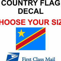 CONGO COUNTRY FLAG, STICKER, DECAL, 5YR VINYL, Country Flag of Congo