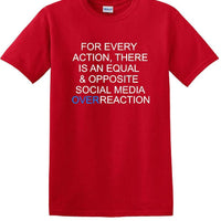 Social Media Equal & Opposite Overreaction - Fun shirt - T-shirt TSM06
