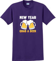 
              New Year Grab a beer - New Years Shirt -12 color choices
            