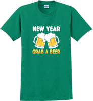 
              New Year Grab a beer - New Years Shirt -12 color choices
            