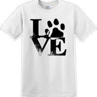 Love dog paw print - Dog- Novelty T-shirt