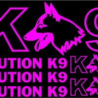 Caution K9 Unit Set - Die-cut Vinyl Decal -Car / Truck / Window Sticker Kit - K1