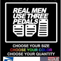 Real Men Use Three Pedals Vinyl window car truck sticker decal funny JDM