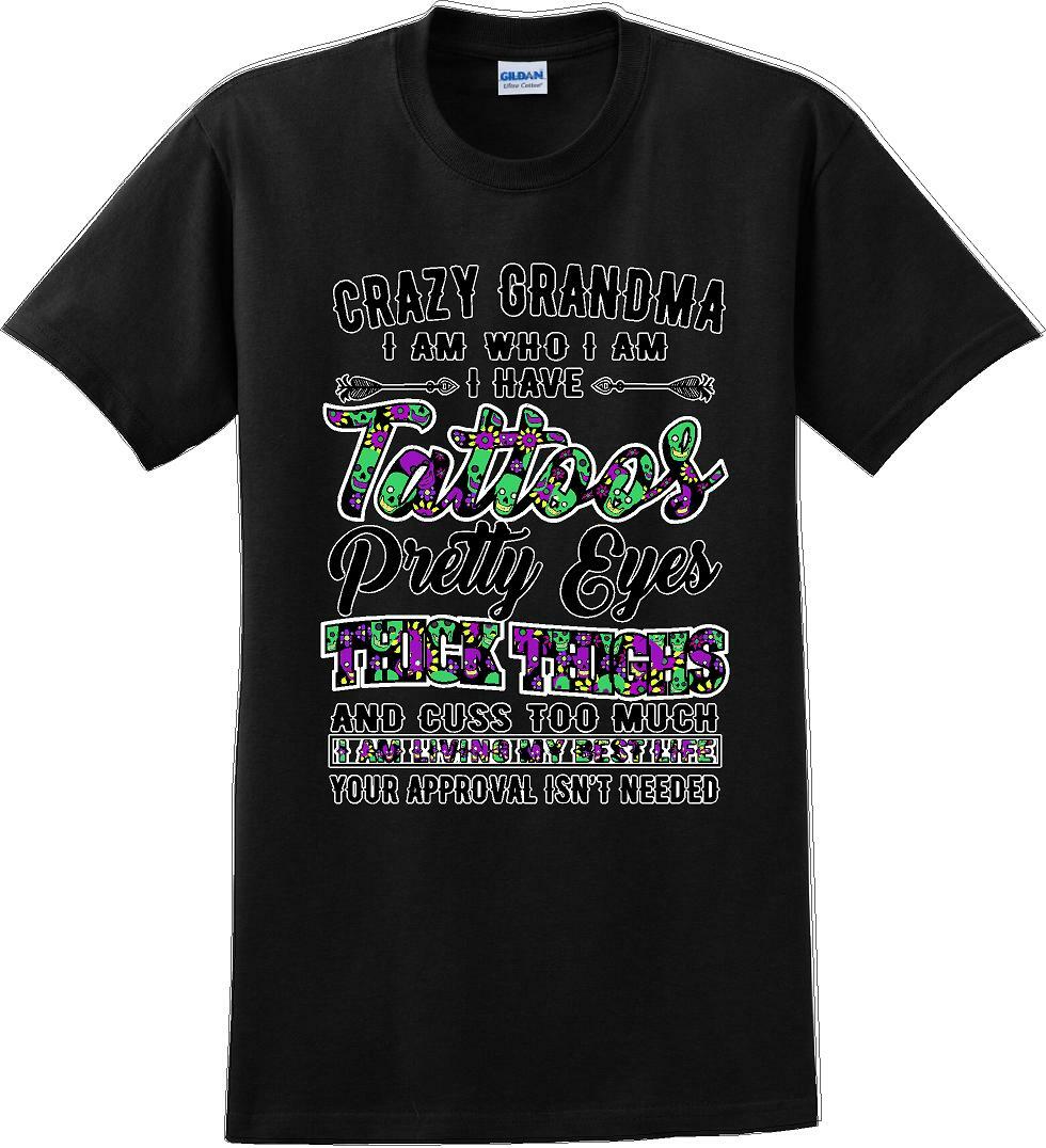 Crazy Tattooed Grandma T-Shirt - 12 color choices