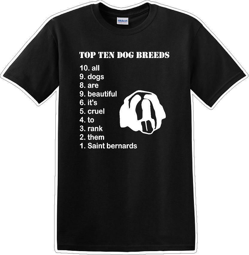 TOP TEN DOG BREEDS-SAINT BERNARD - Dog- Novelty T-shirt