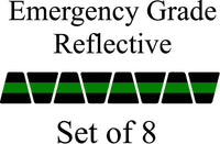 
              Black w/ Green Stripe HELMET TETS TETRAHEDRONS HELMET STICKER  EMT REFLECTIVE
            
