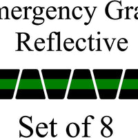 Black w/ Green Stripe HELMET TETS TETRAHEDRONS HELMET STICKER  EMT REFLECTIVE