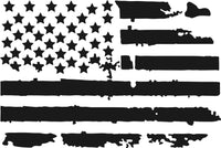 
              Dodge RAM Back Window Distressed American Flag Decal 2009-2018
            