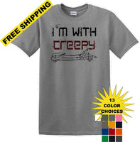 
              I'M WITH CREEPY POINTING LEFT - Halloween - Novelty T-shirt
            