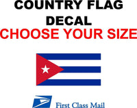 
              CUBA COUNTRY FLAG, STICKER, DECAL, 5YR VINYL, Country Flag of Cuba
            