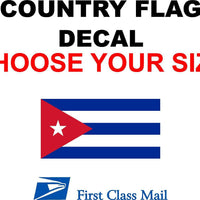 CUBA COUNTRY FLAG, STICKER, DECAL, 5YR VINYL, Country Flag of Cuba