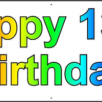 HAPPY 13TH BIRTHDAY BANNER 2FT X 6FT NEW LARGER SIZE