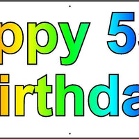 HAPPY 55th BIRTHDAY BANNER 2FT X 6FT NEW LARGER SIZE